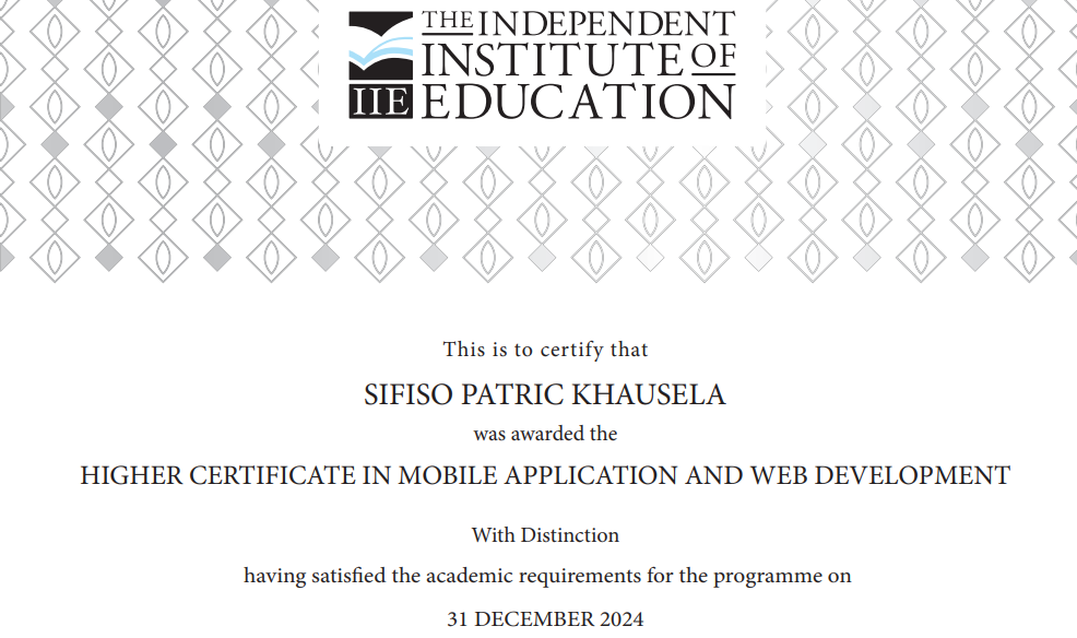 Certificate